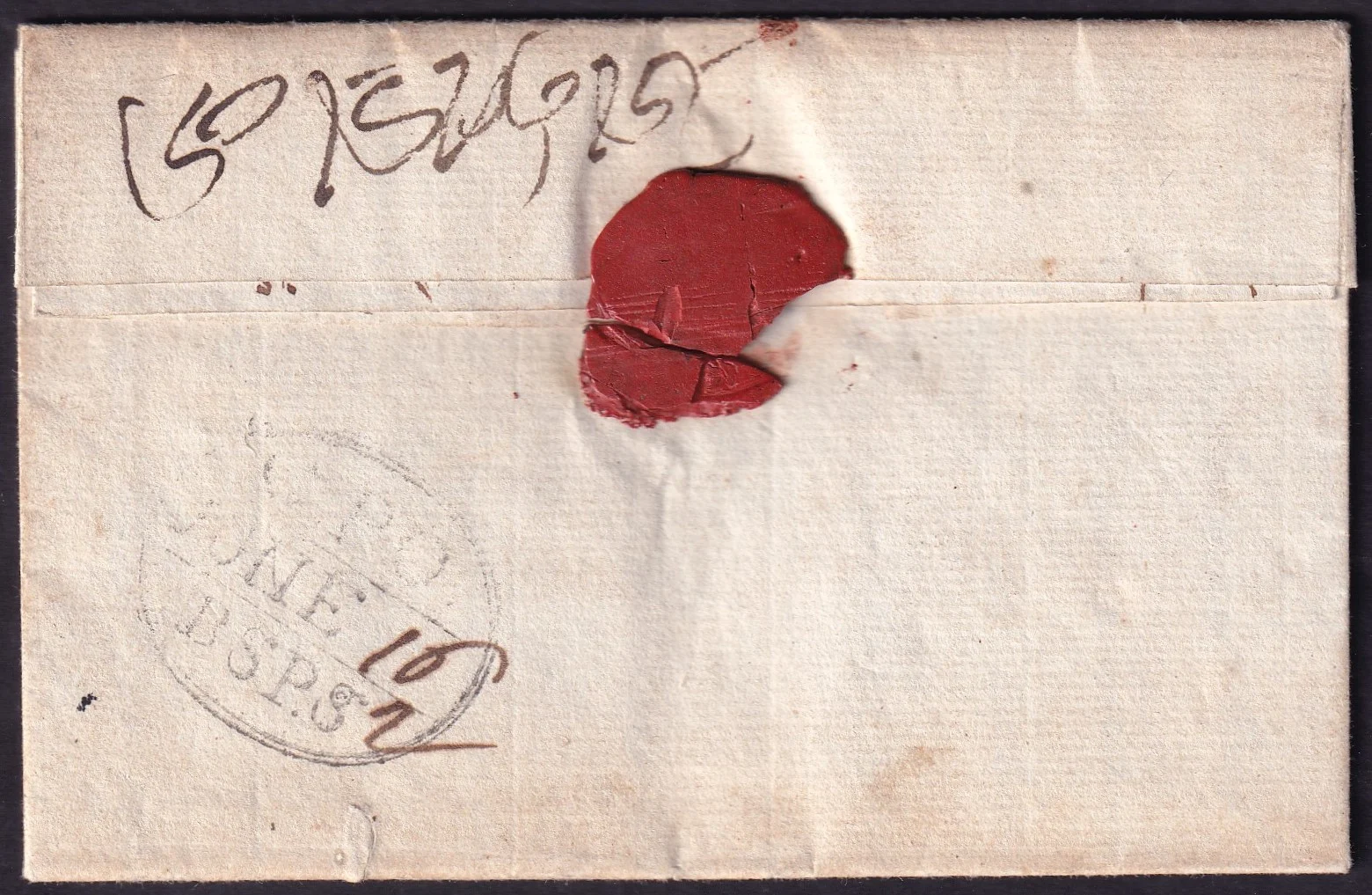 Calcutta HG 11 pre stamp cover — back (COV-3105)