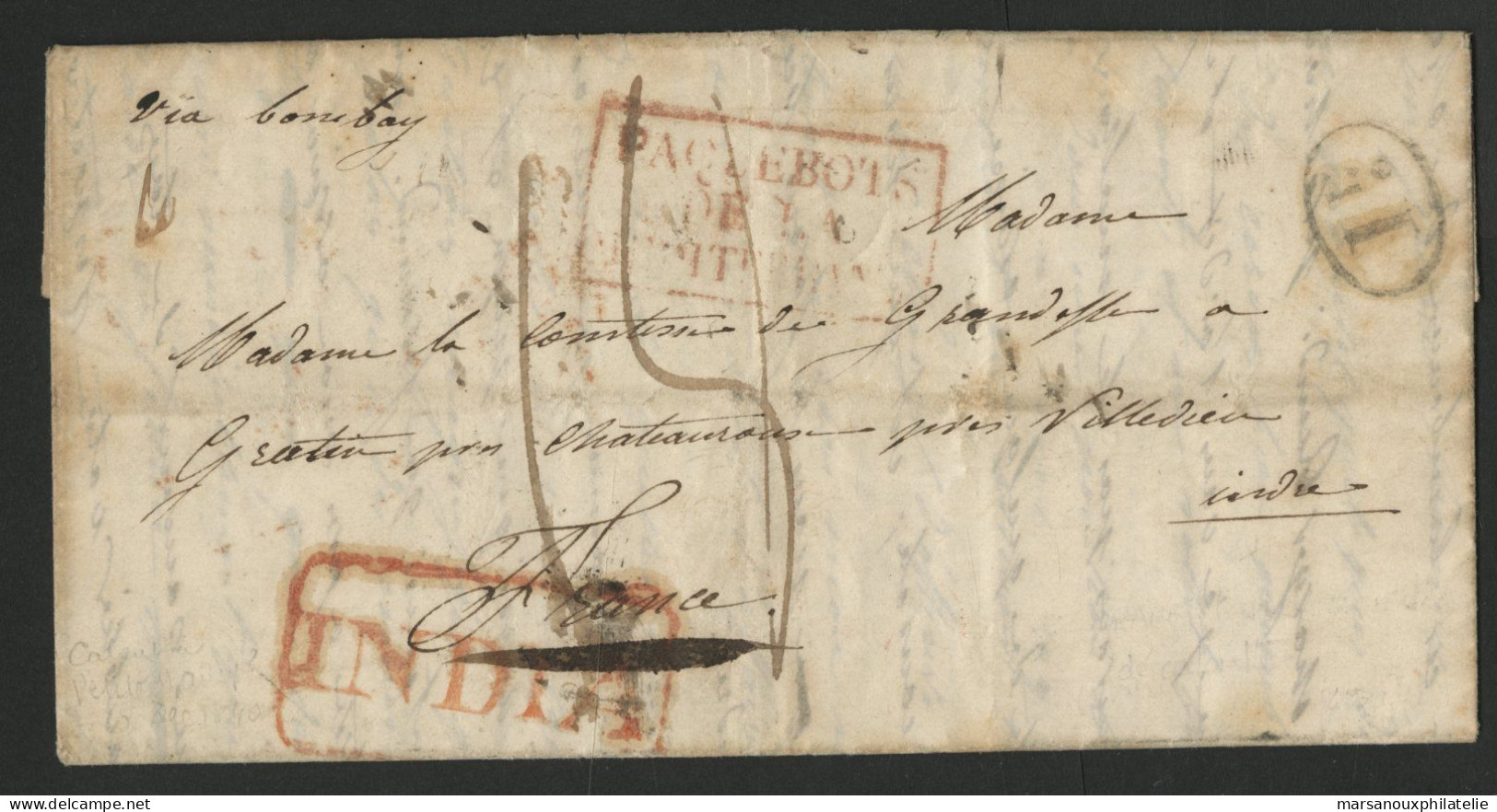 1840 Calcutta SD13 pre stamp cover — COV-4739