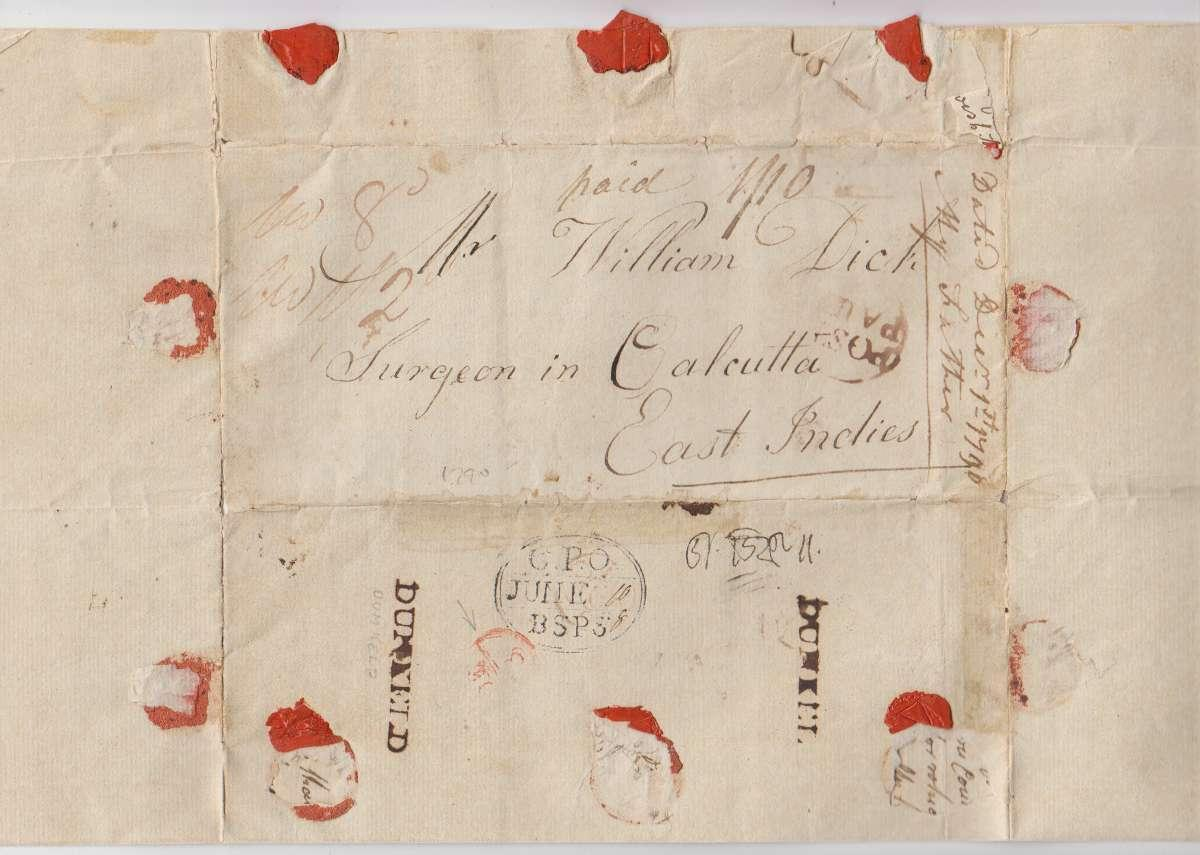 1791 Calcutta HG 11 pre stamp cover — COV-4745