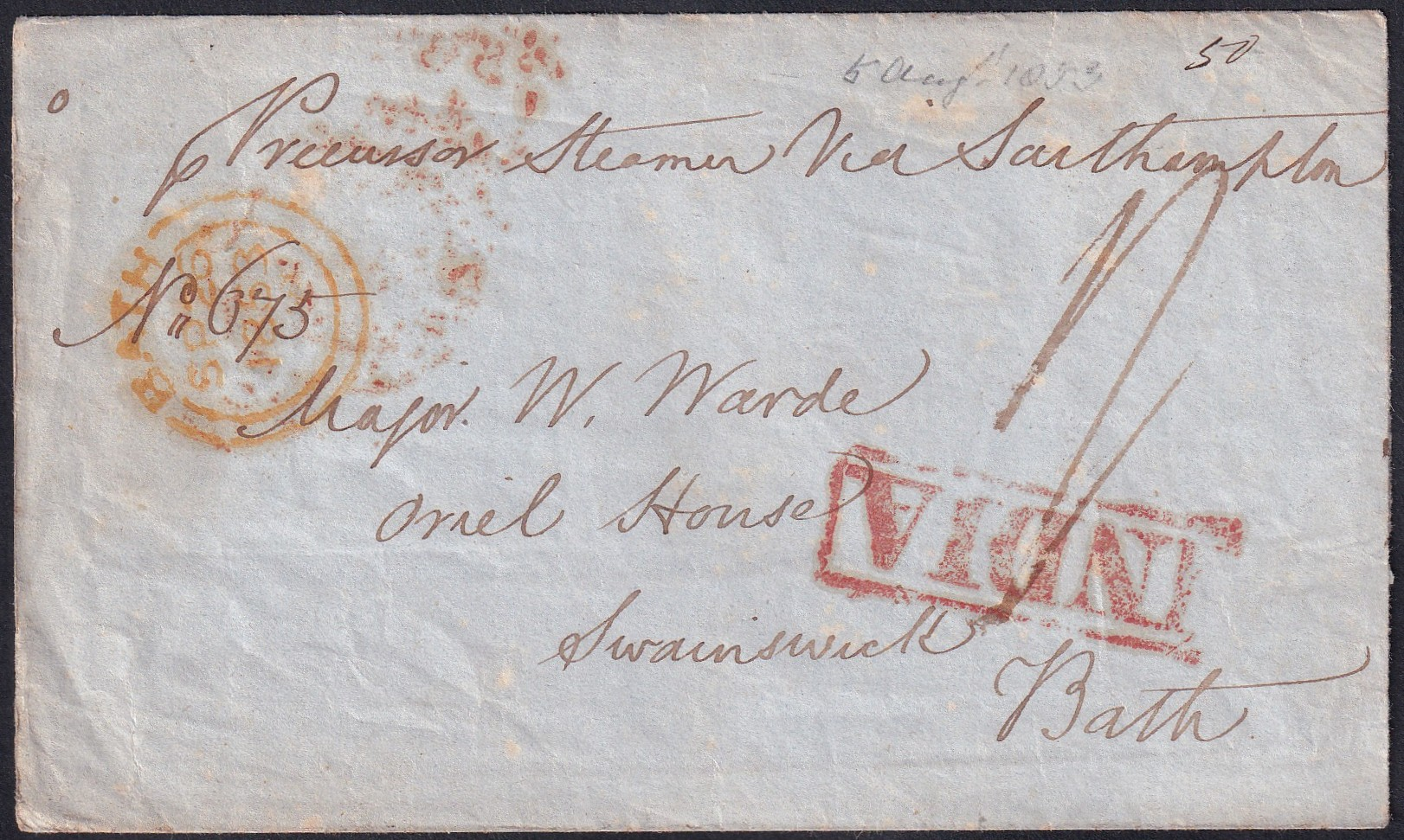 Calcutta SD17 pre stamp cover — back (COV-3570)