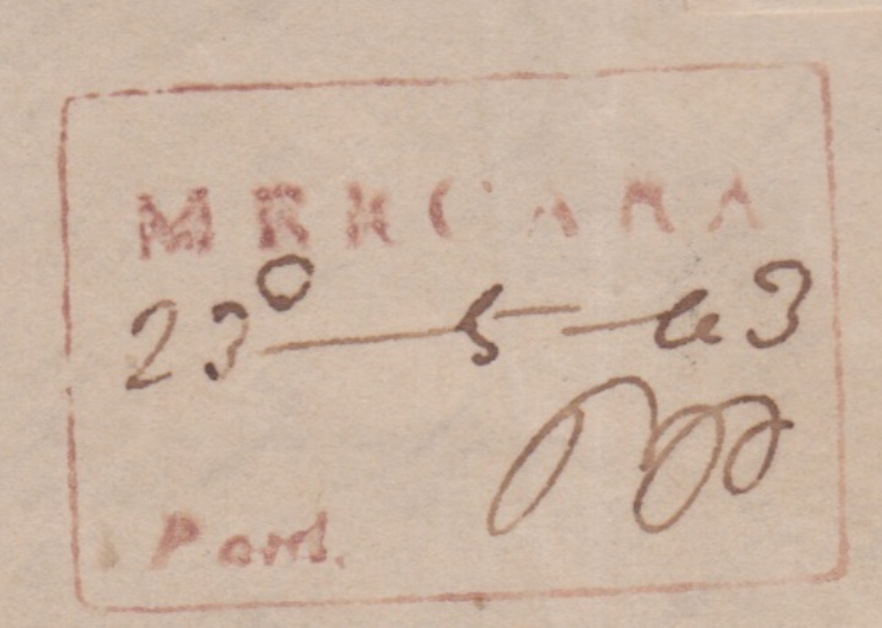 HG 1 handstamp from Mercara