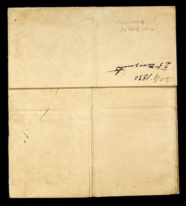 Calcutta SD9 pre stamp cover — scan 2 (COV-3602)