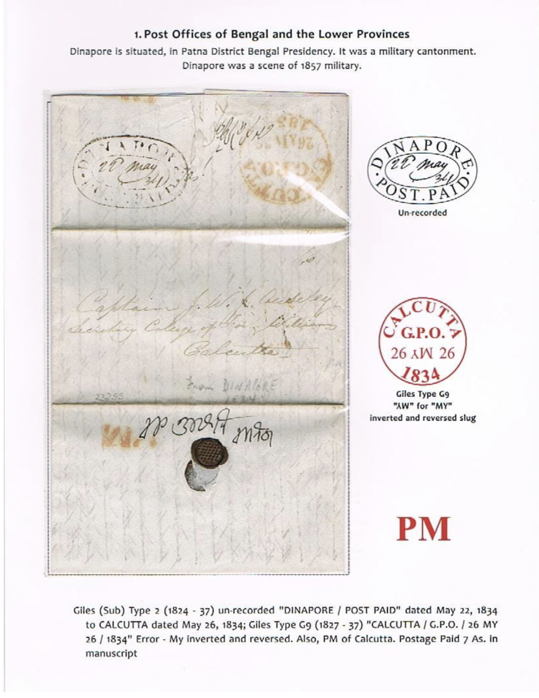 Dinapore HG 2 pre stamp cover — back (COV-2827)