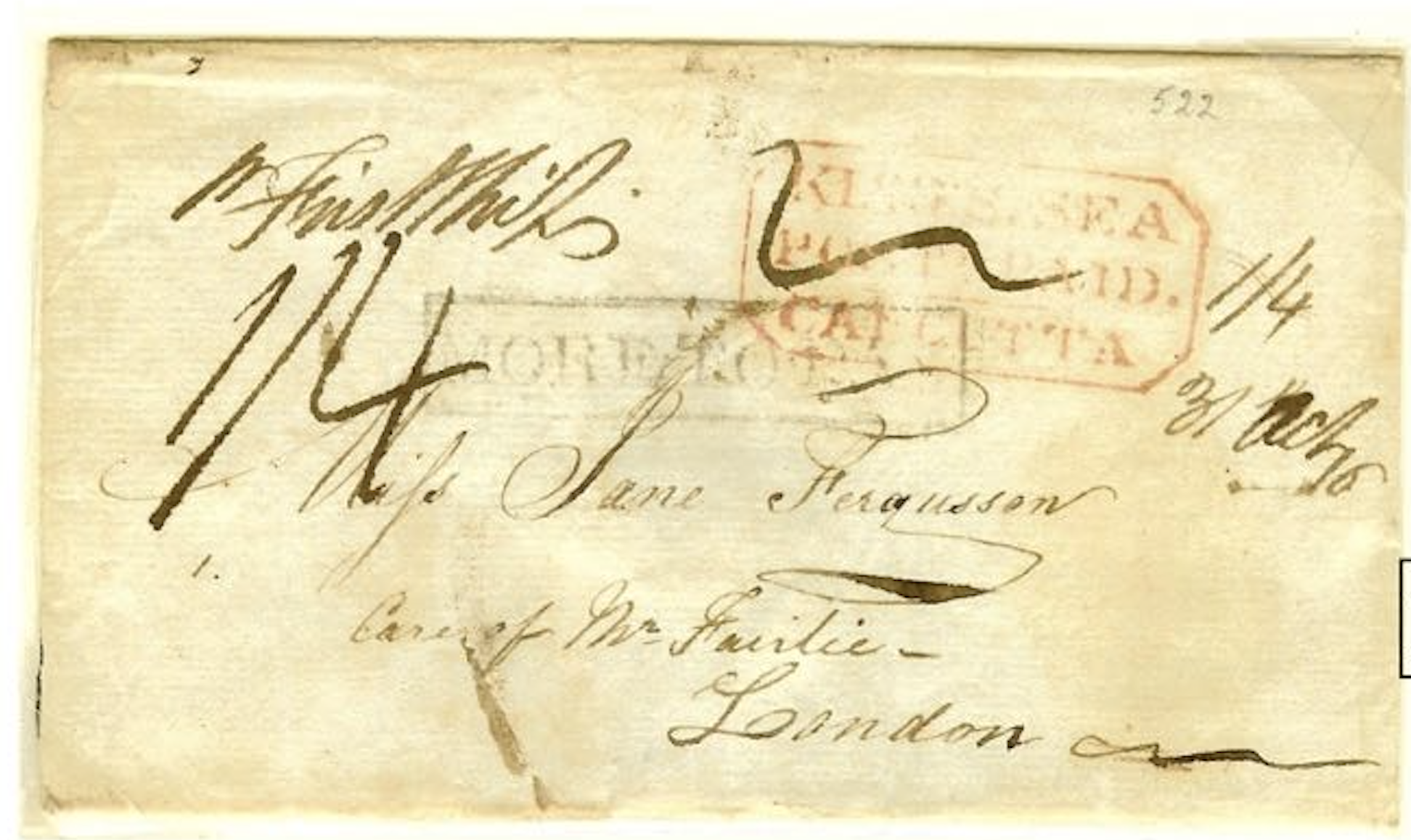 18 December 1816 Calcutta SD5 pre stamp cover — COV-740