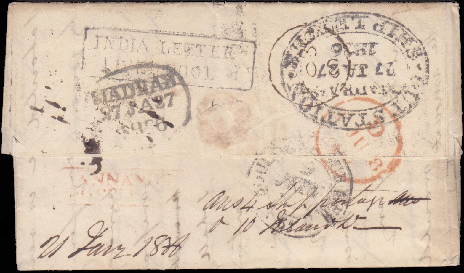 Cannanore HG 3 pre stamp cover — scan 2 (COV-3953)
