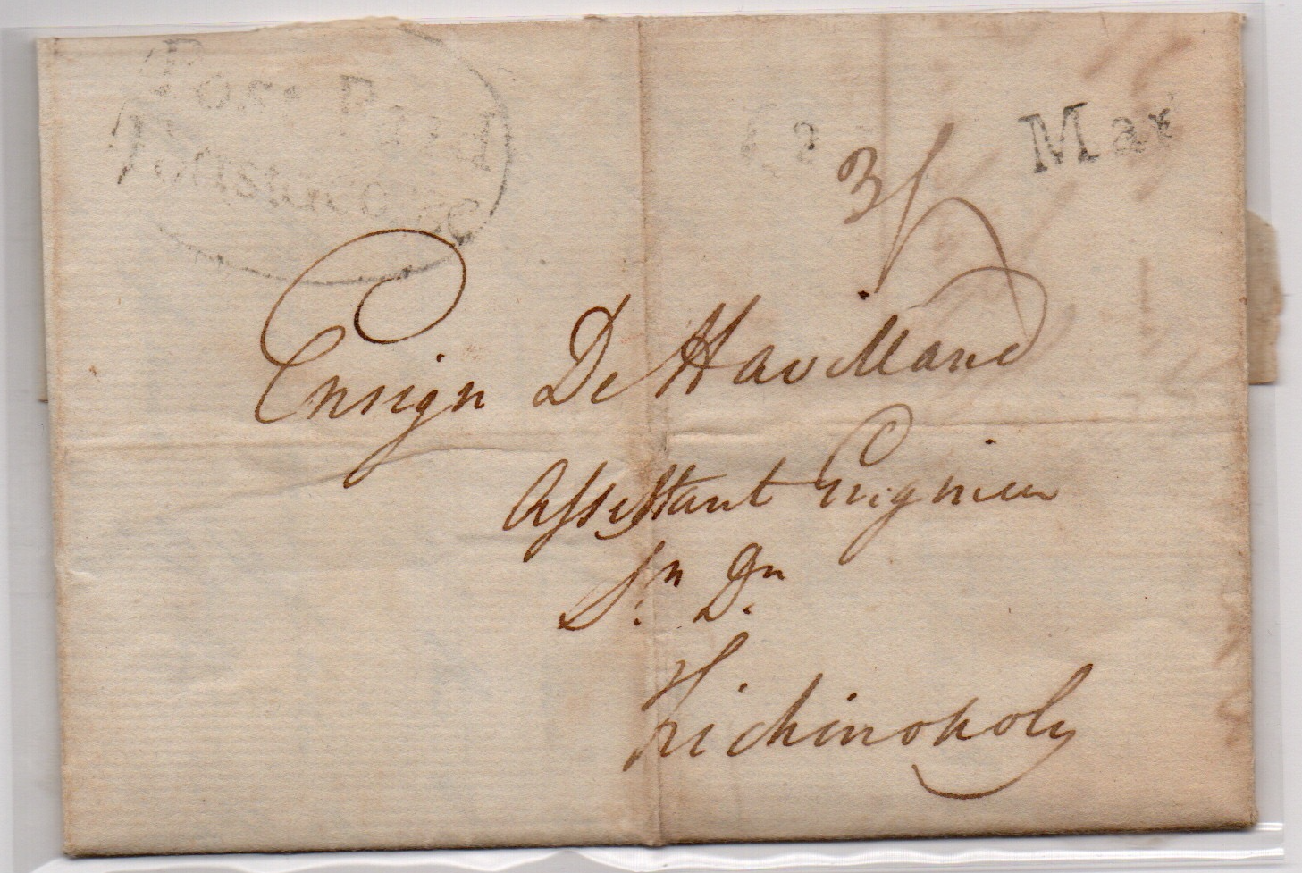 2 March 1795 Madras HG 4 pre stamp cover — COV-3476