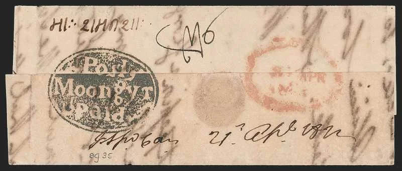 21 April 1822 Moongyr HG 1 pre stamp cover — COV-664