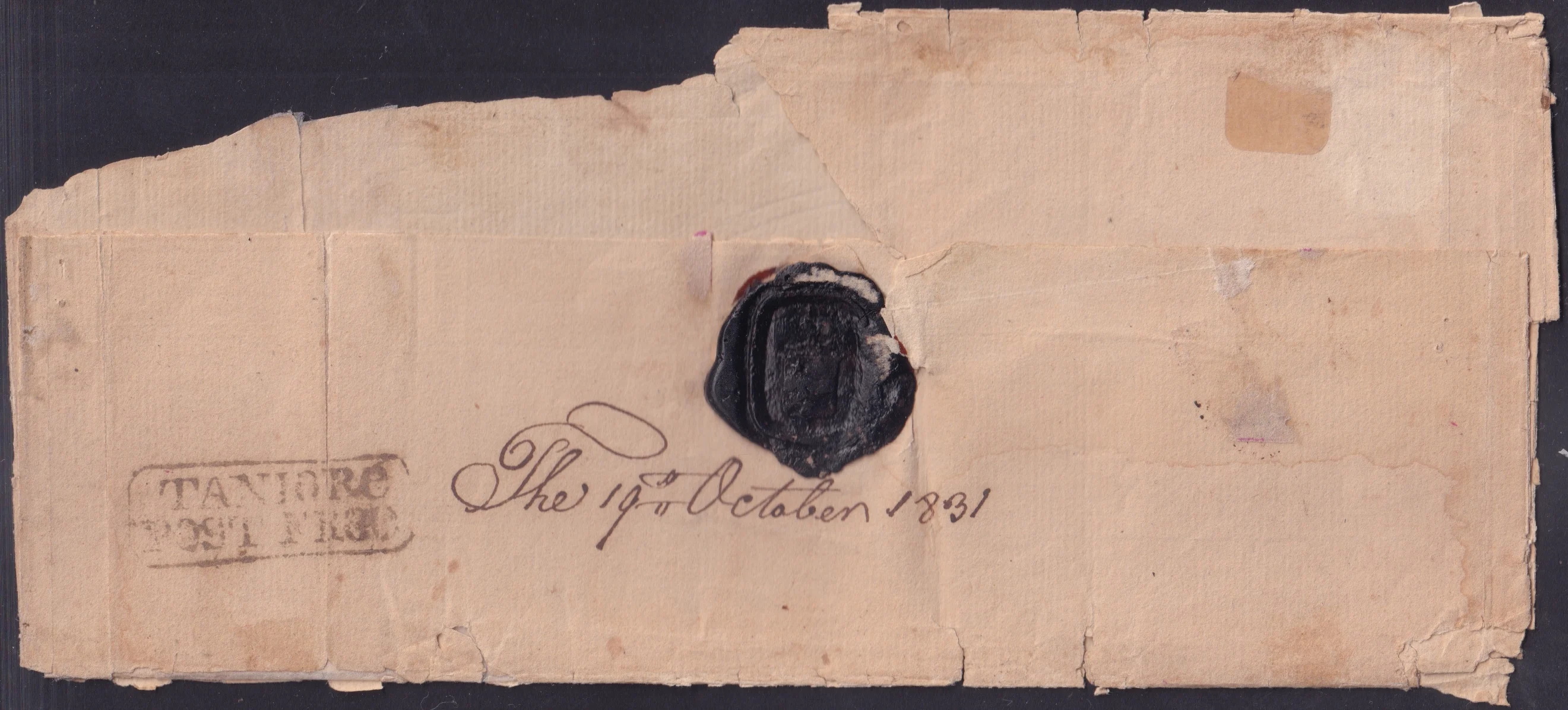 1831 Tanjore HG 3 pre stamp cover — COV-3120