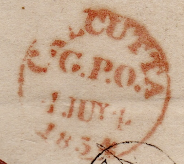G9 handstamp from Calcutta