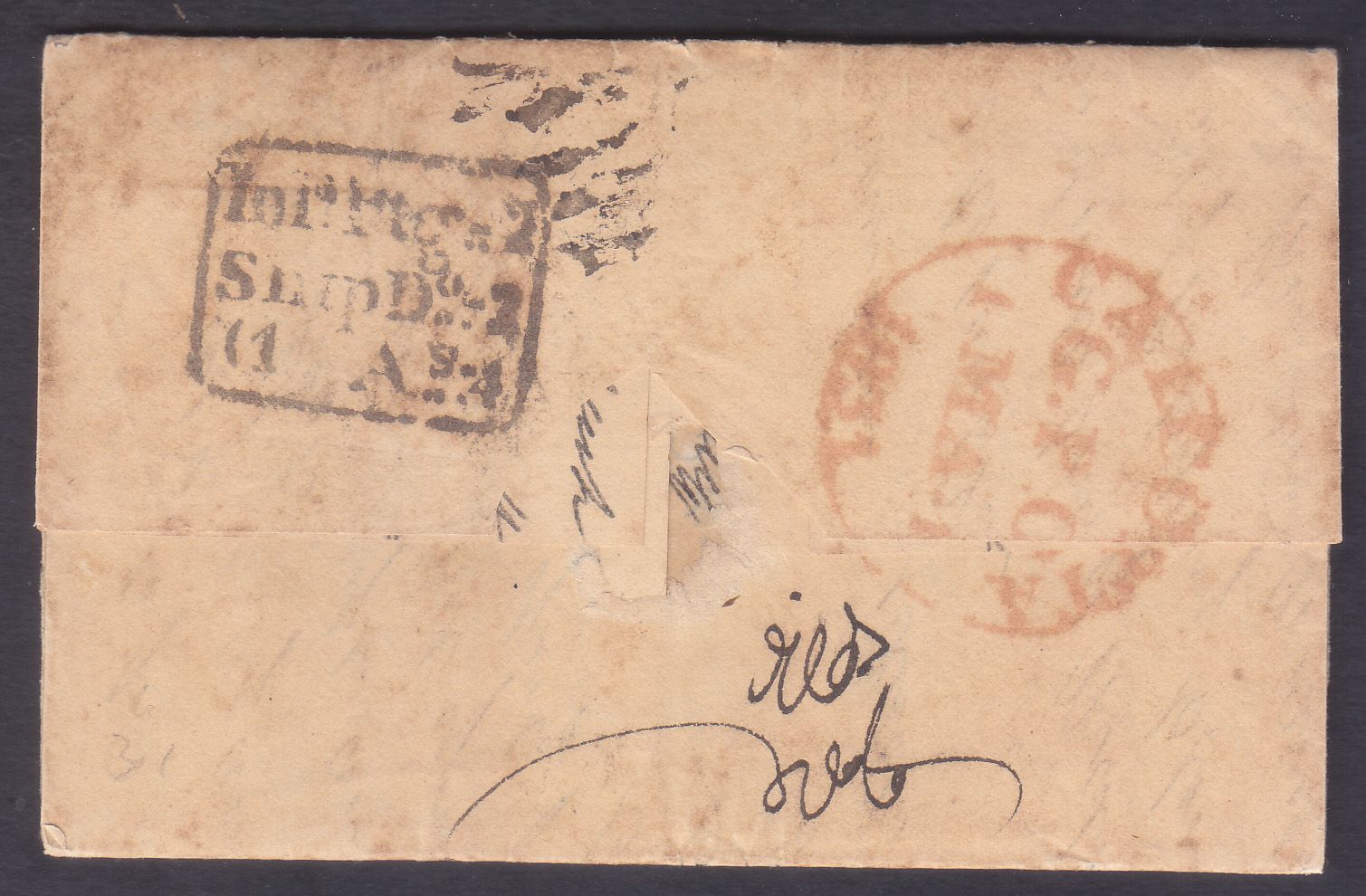 Pre-stamp cover of India — Calcutta SR17, scan 2 (COV-5162)