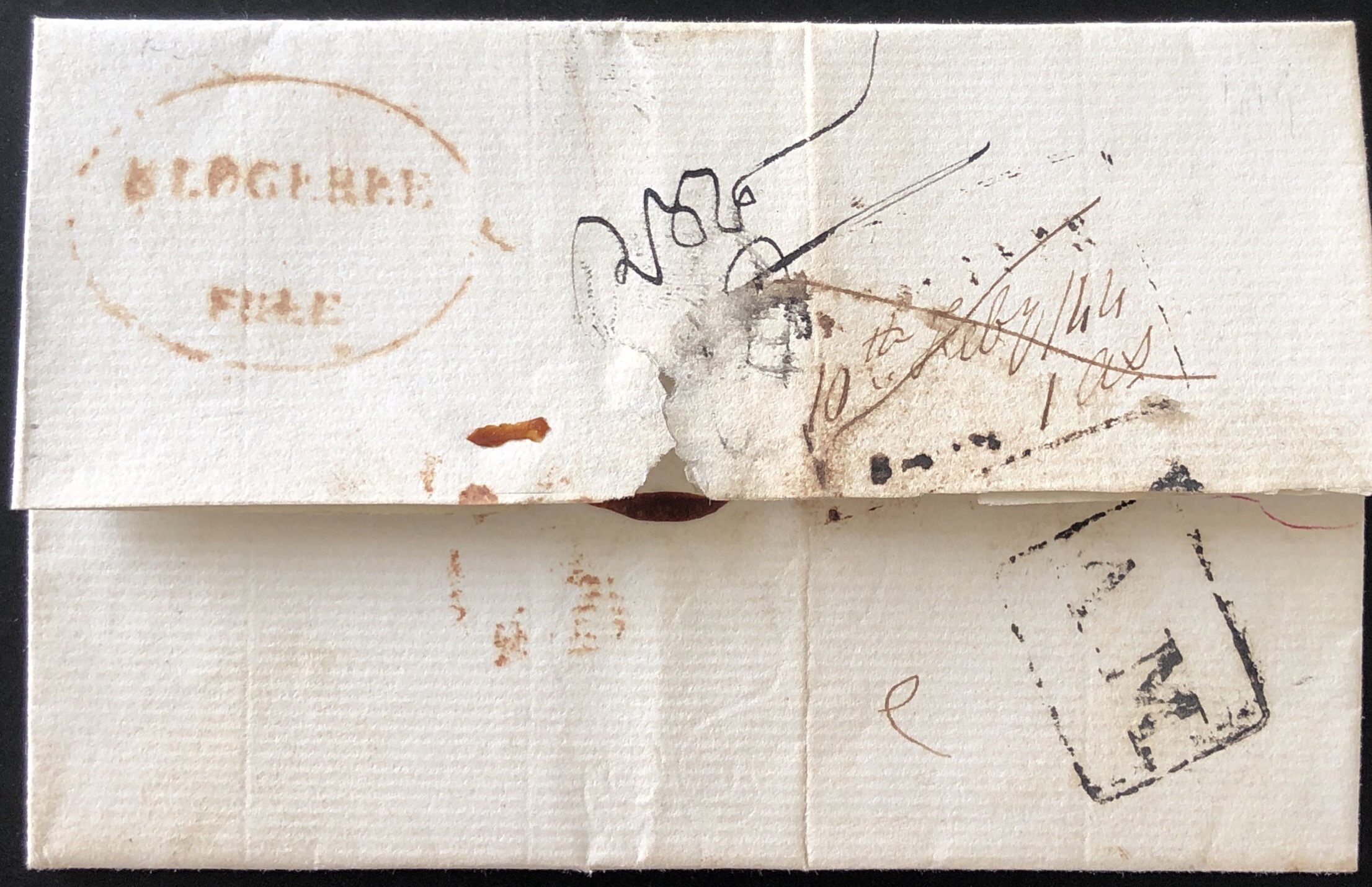 Kedgeree HG 7A pre stamp cover — front (COV-2140)
