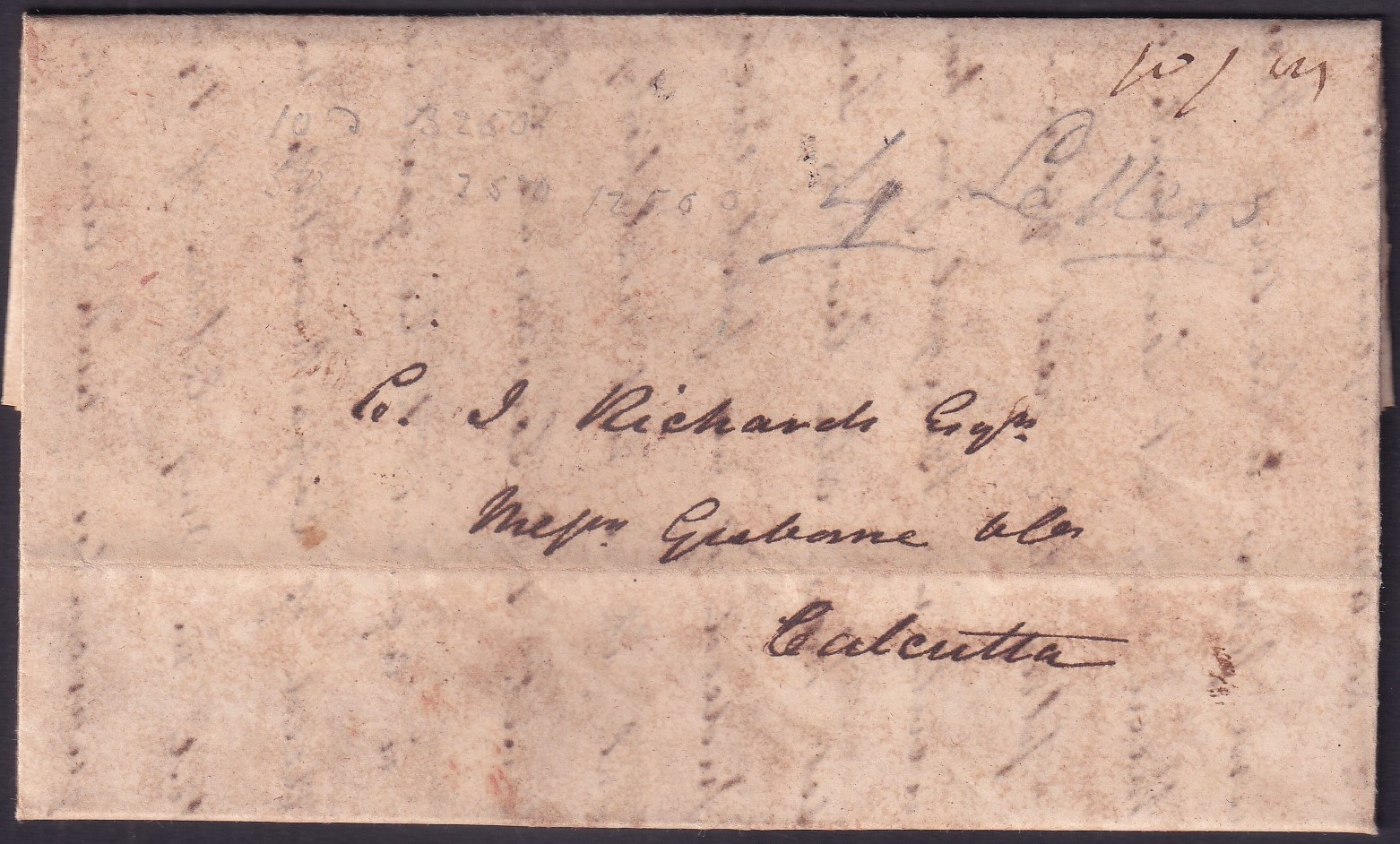 Chunar HG 2 pre stamp cover — back (COV-3140)