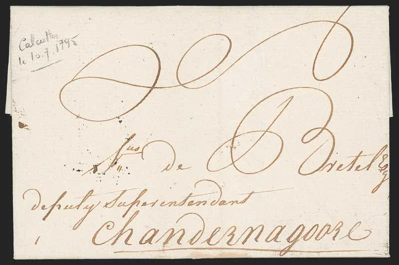 Calcutta HG 10 pre stamp cover — back (COV-210)