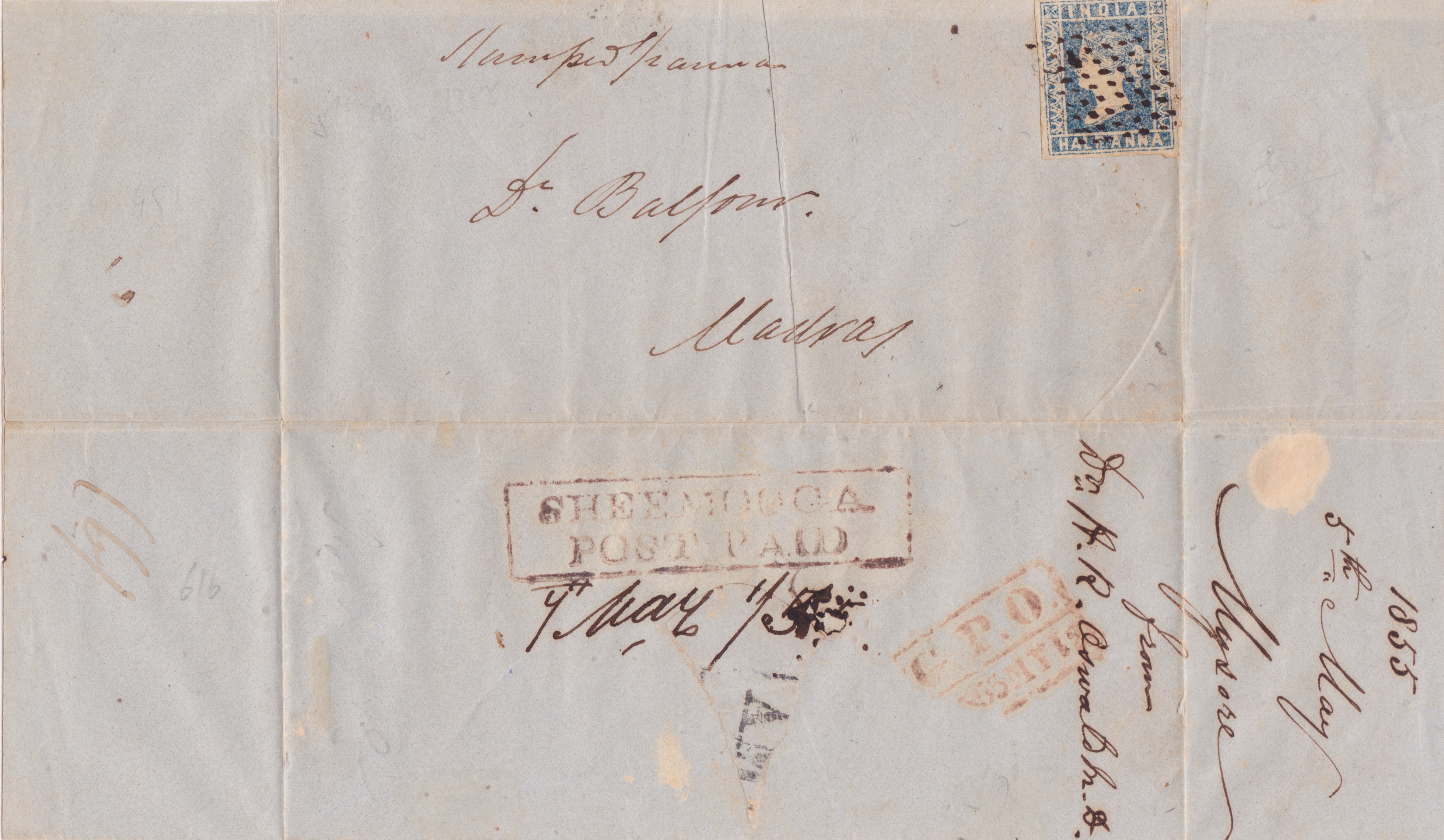 Sheemooga HG 3 pre stamp cover — front (COV-548)