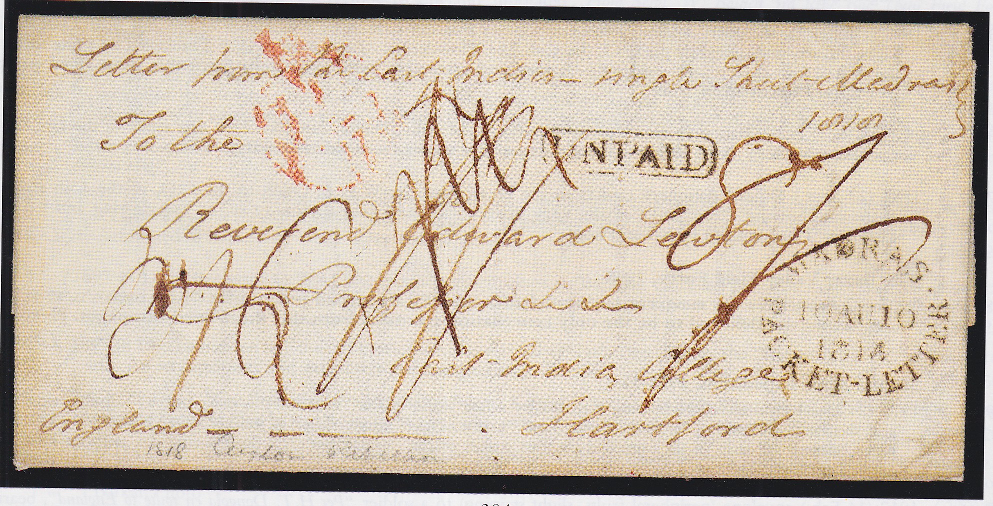 15 July 1818 Madras SD5 pre stamp cover — COV-1257