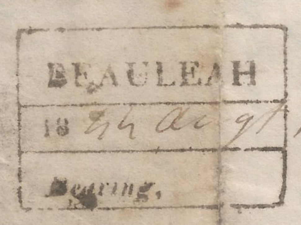 Handstruck stamp of India — Bauleah HG 4 pre-1854 handstamp