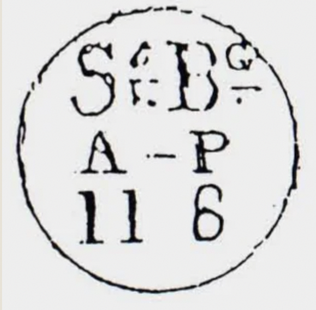 Bombay SR40 handstamp