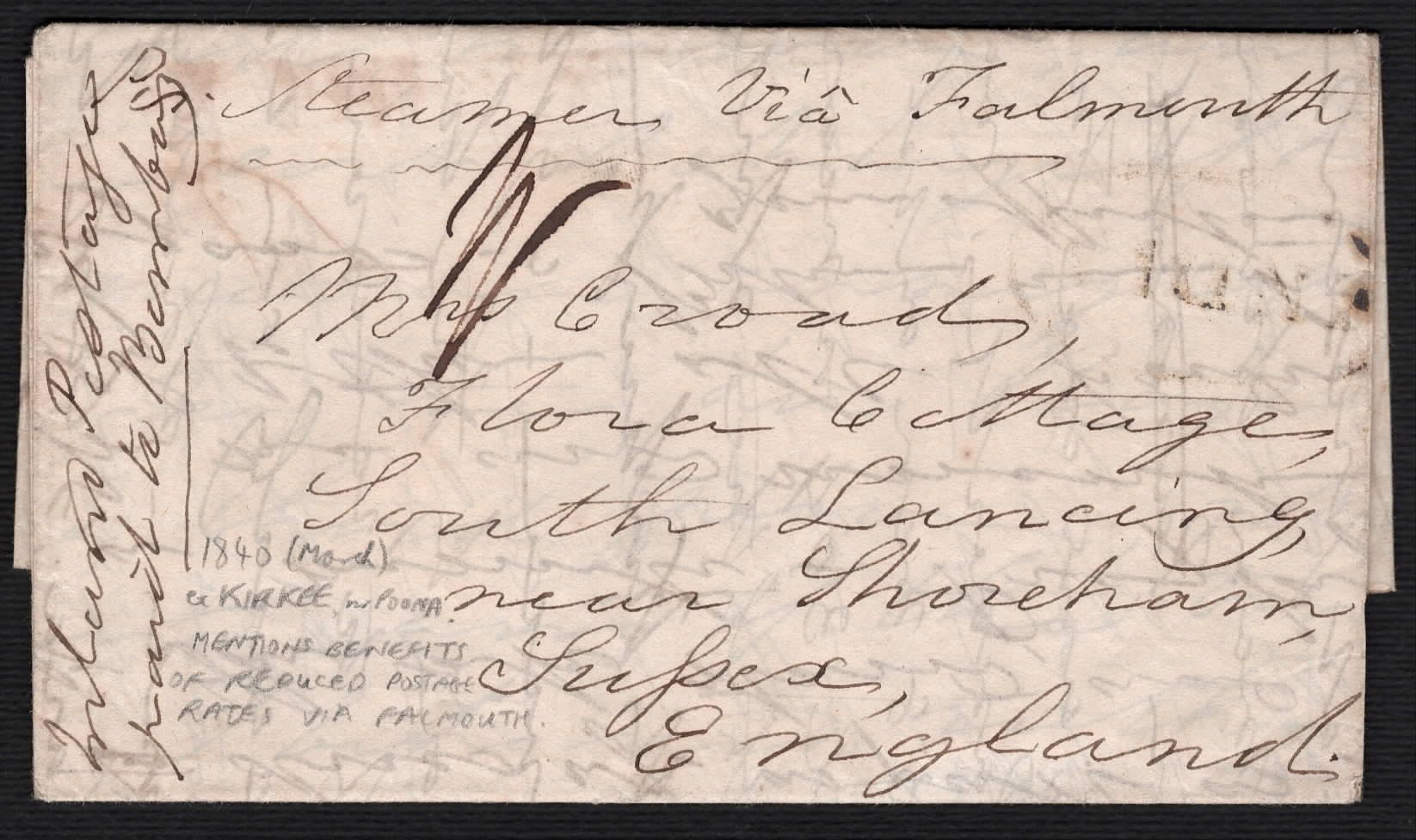 Kirkee HG 3 pre stamp cover — scan 2 (COV-3861)