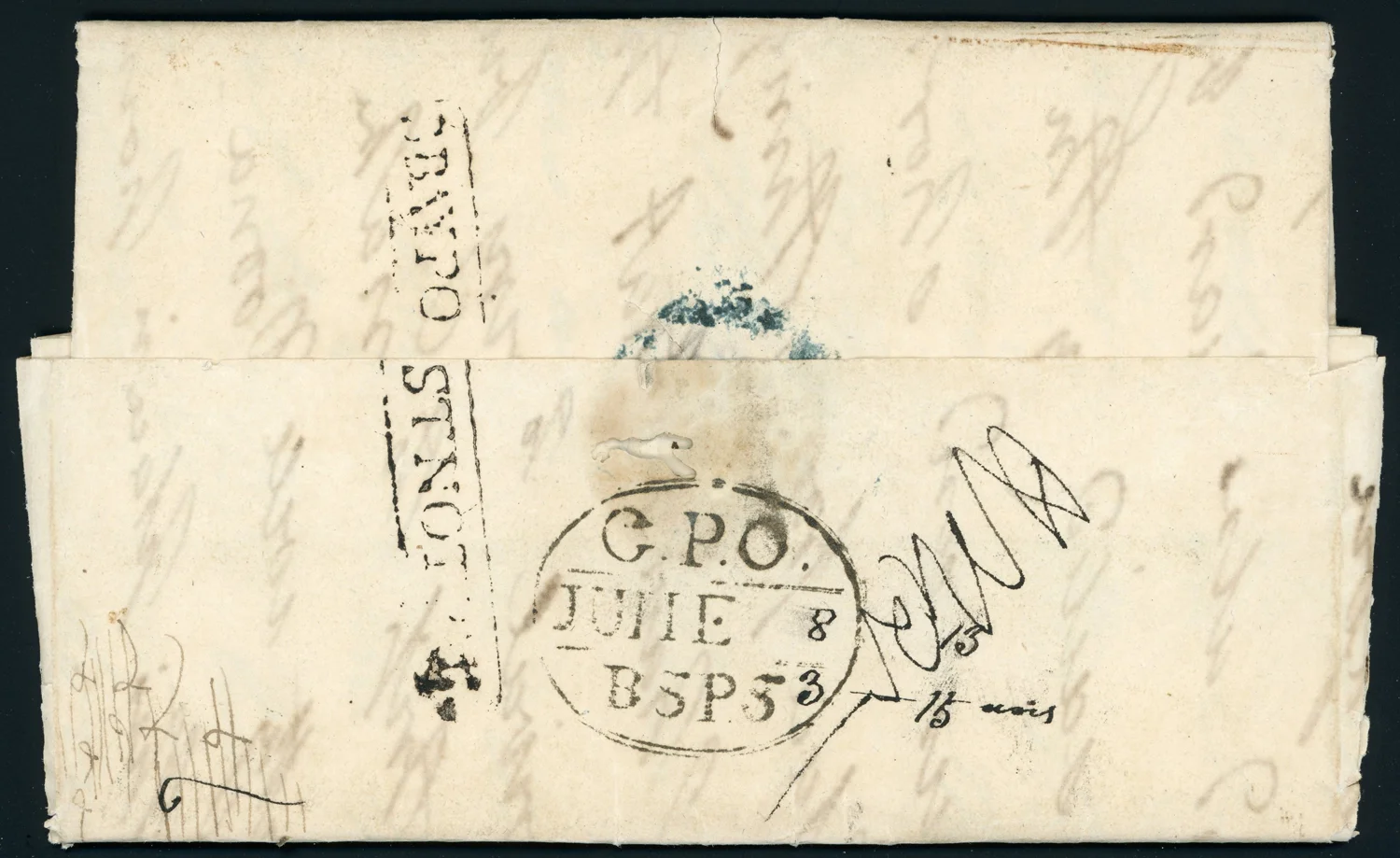 8 June 1813 Calcutta HG 11 pre stamp cover — COV-1416