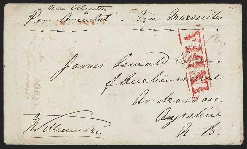 Sumbulpore HG 1 pre stamp cover — back (COV-506)