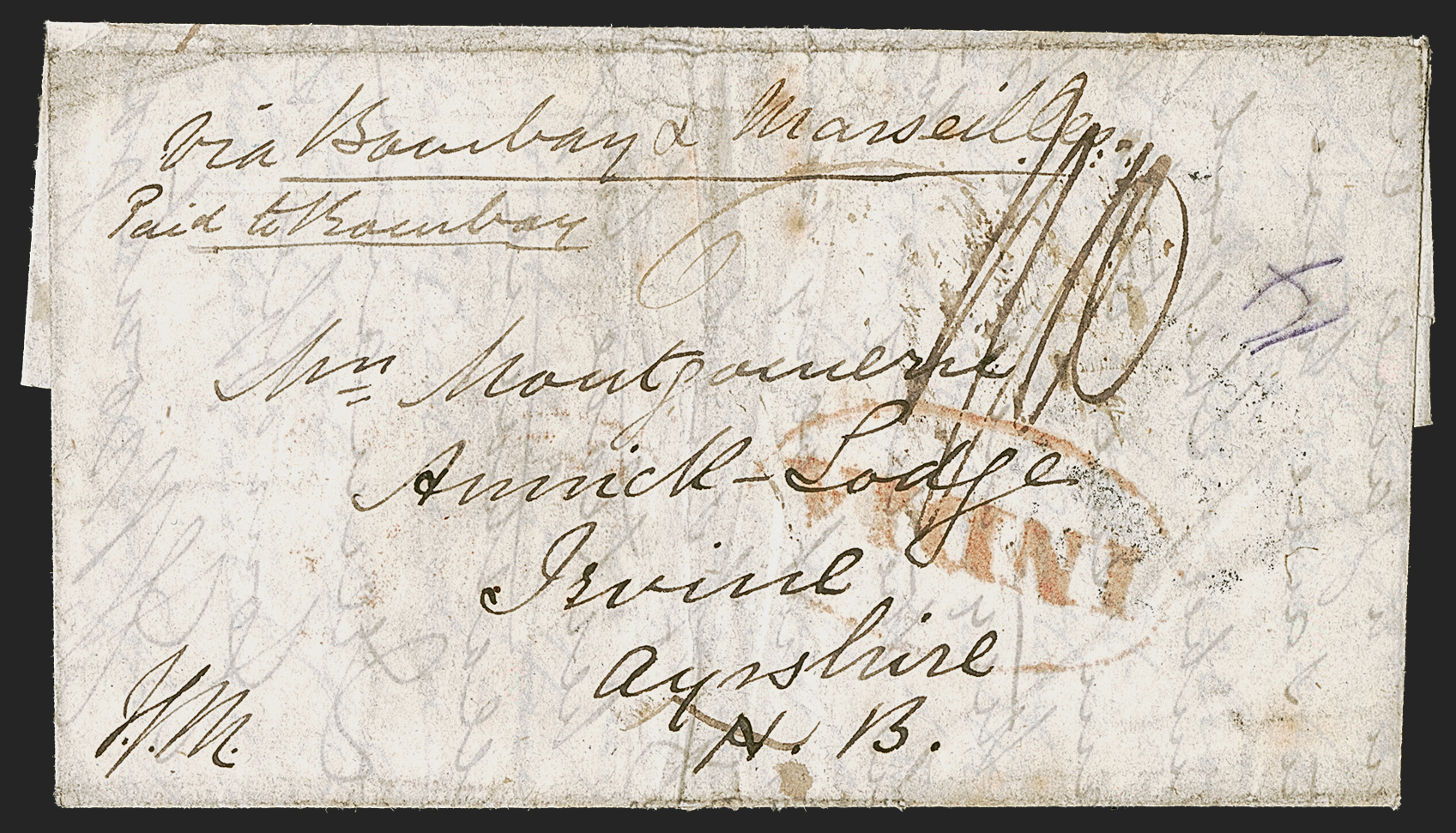 Landour HG 7 pre stamp cover — back (COV-59)