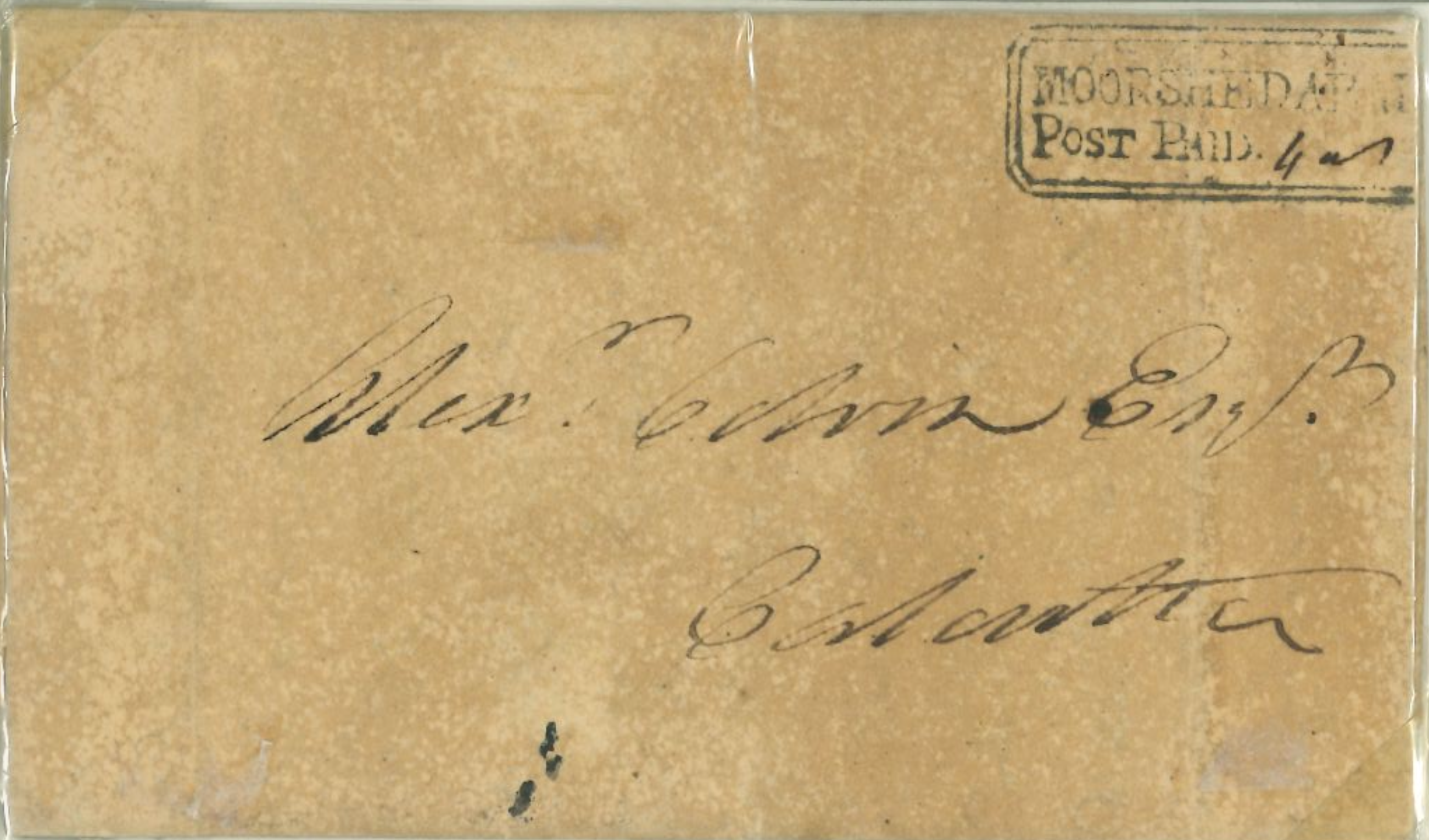 25 October 1805 Moorshedabad HG 2 pre stamp cover — COV-1873