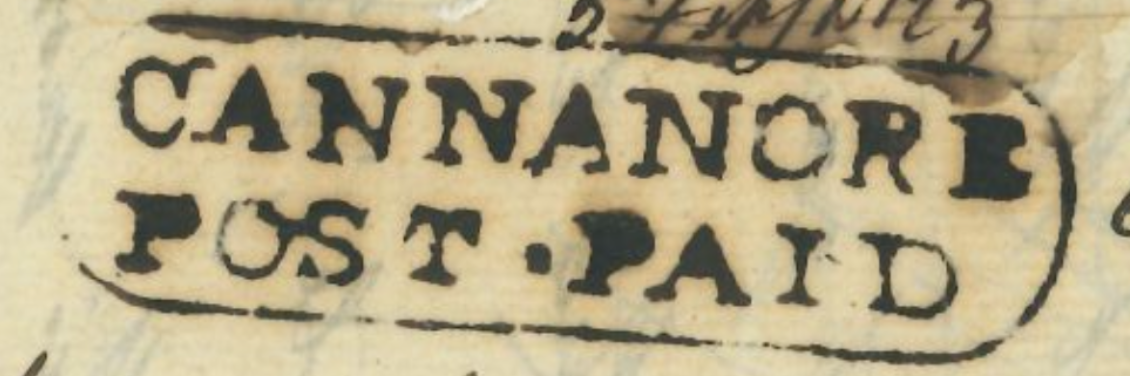 HG 1 handstamp from Cannanore