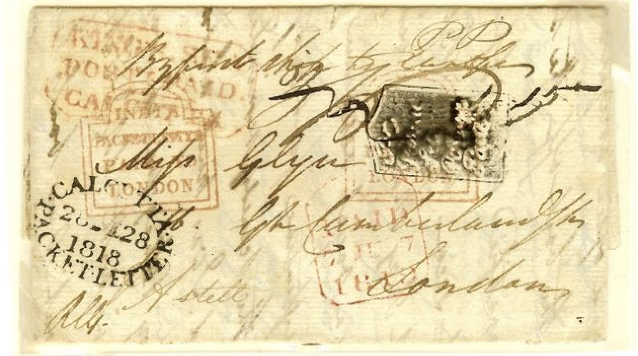 1818 Patna HG 5 pre stamp cover — COV-762