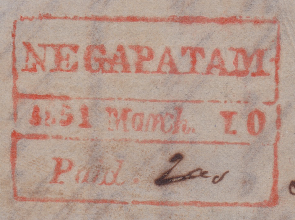HG 4 handstamp from Negapatam