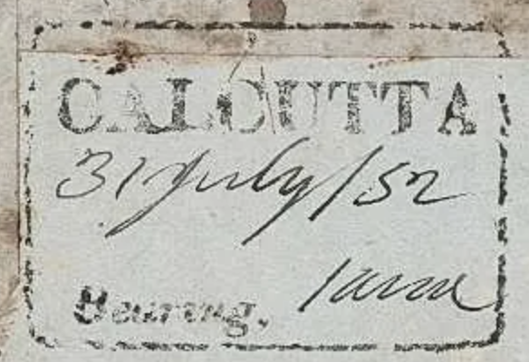 HG 26 handstamp from Calcutta