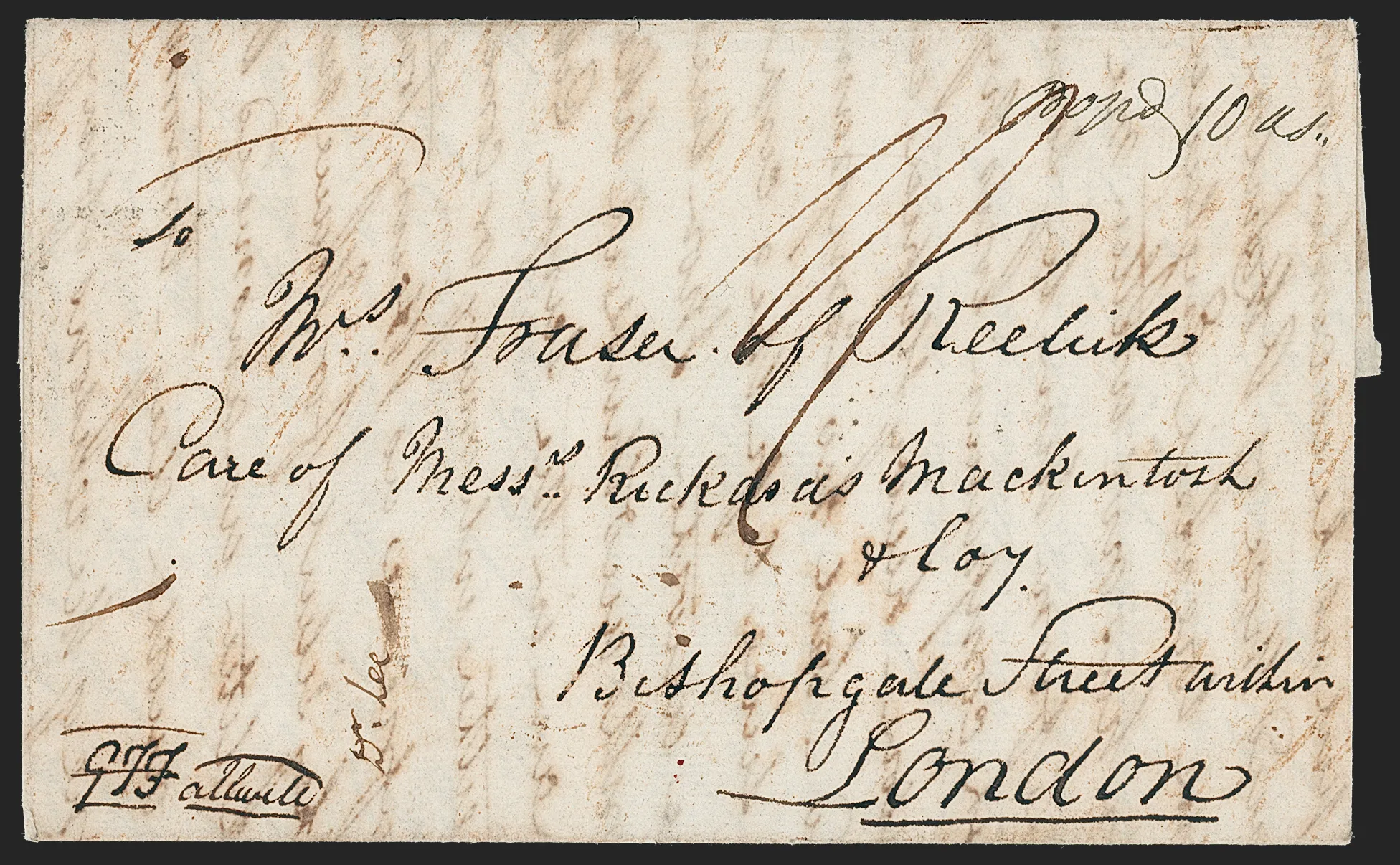 Benares HG 3 pre stamp cover — back (COV-10)