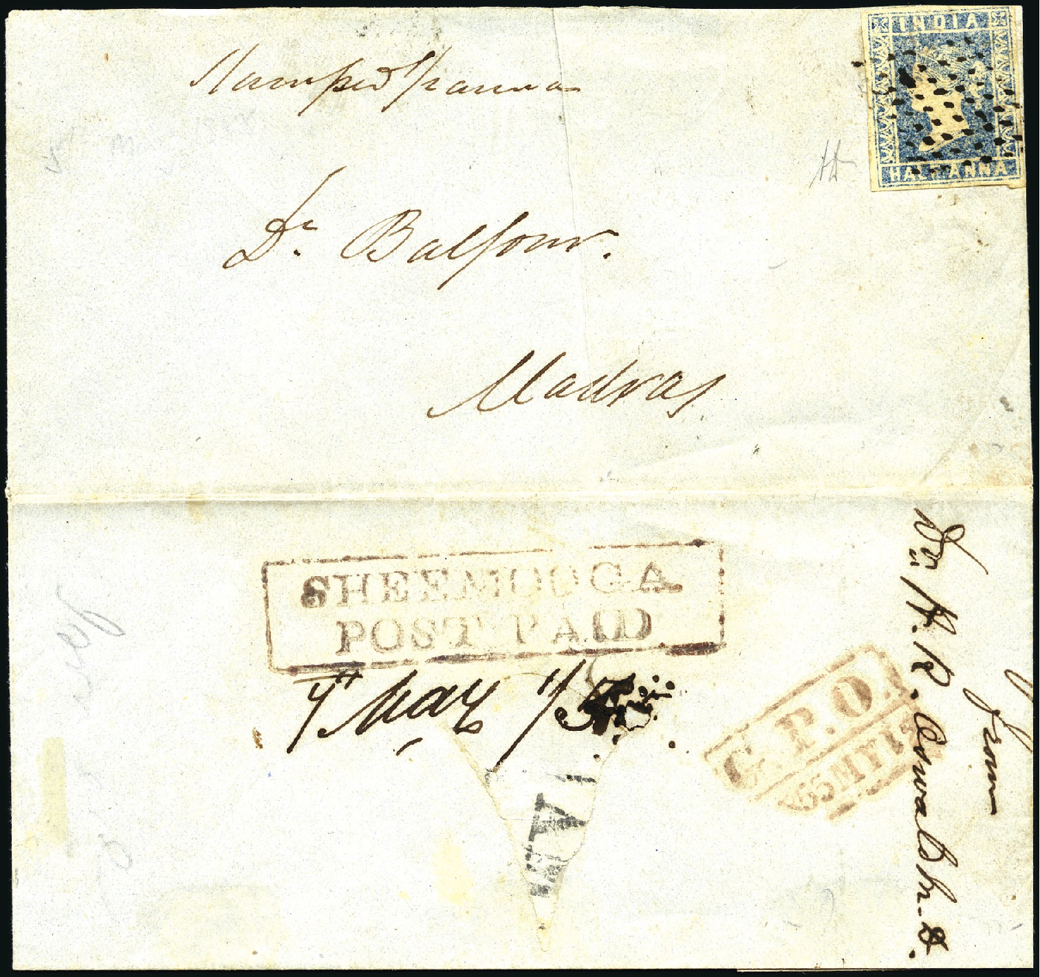 Sheemooga HG 3 pre stamp cover — front (COV-548)