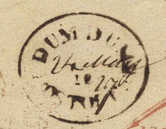DumDum HG 1 — pre-1854 Indian handstamp, 1825–1836, Black