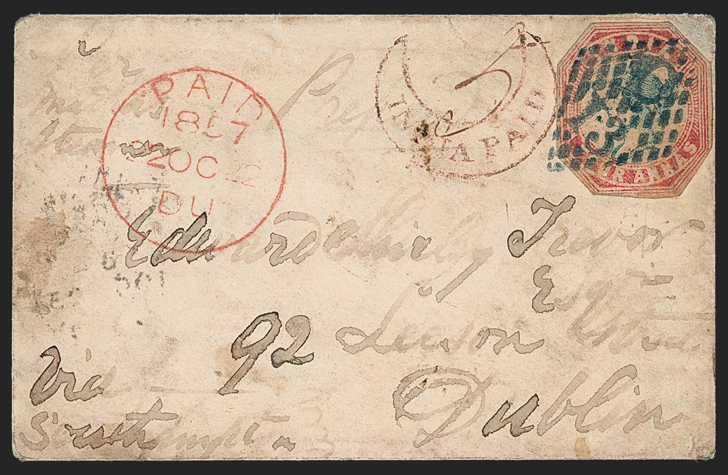 French Rocks HG 1 pre stamp cover — back (COV-3031)