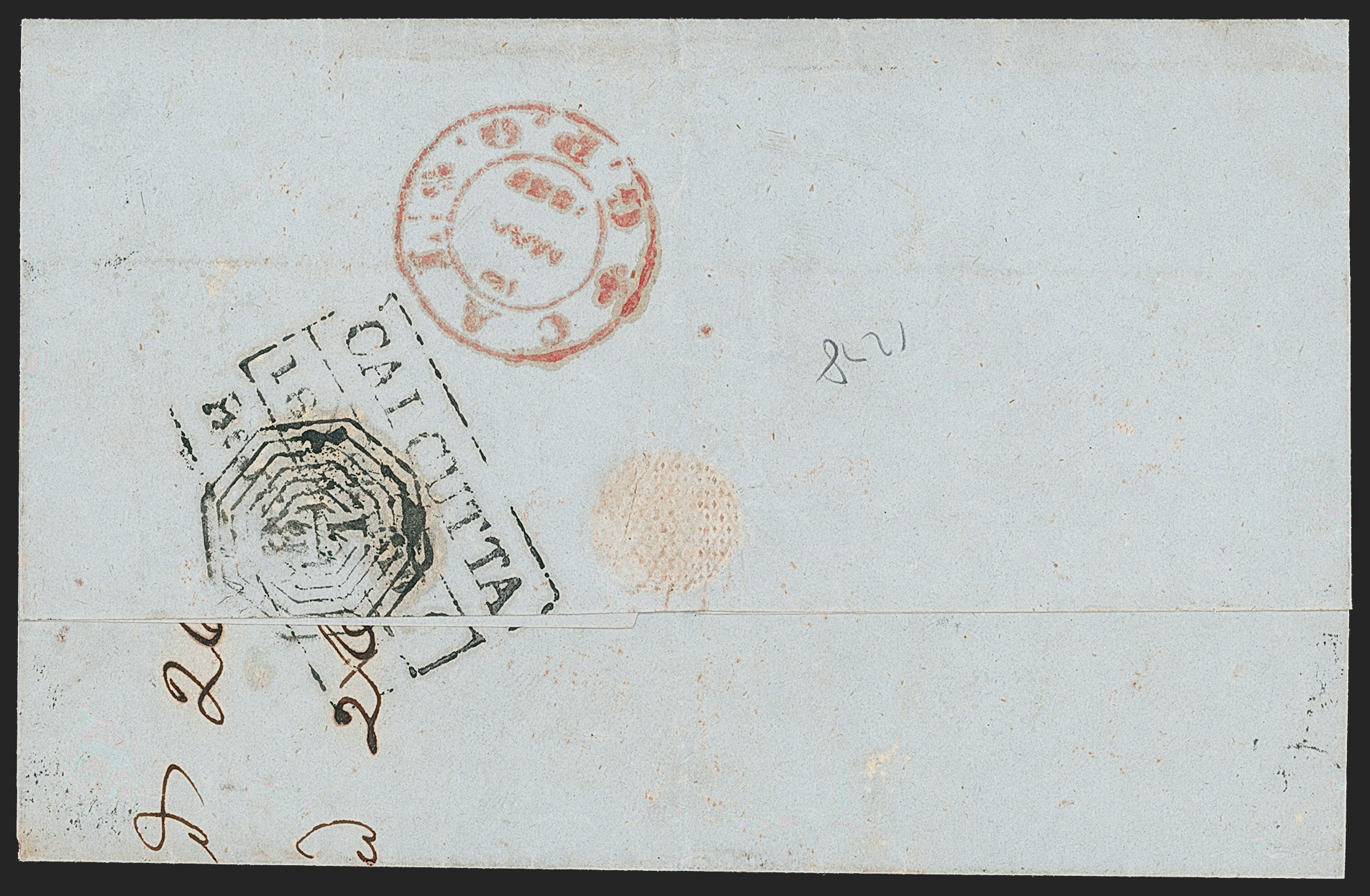 1854 Calcutta HG 22 pre stamp cover — COV-4711