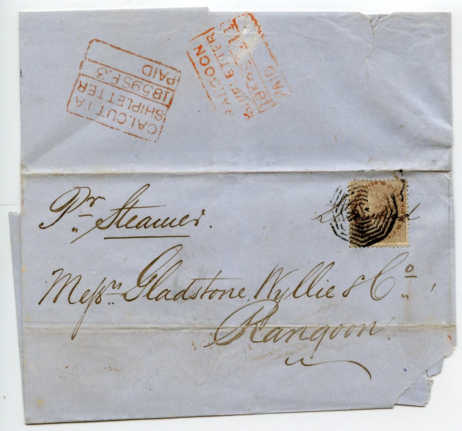 3 September 1859 Calcutta SD31 pre stamp cover — COV-4634