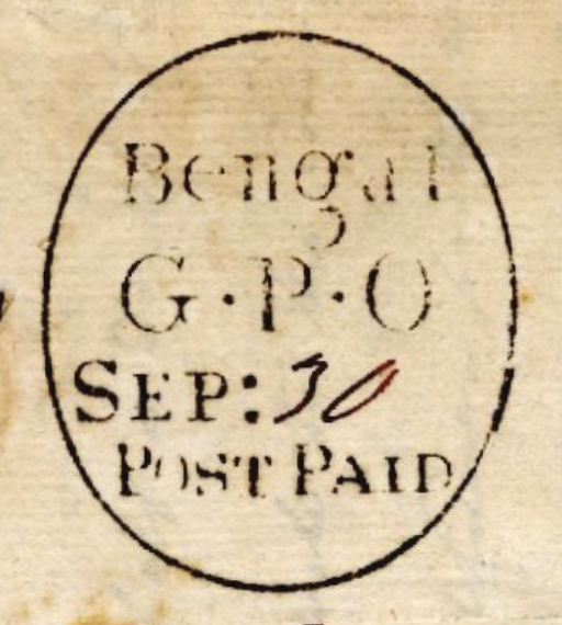 SD2 handstamp from Calcutta