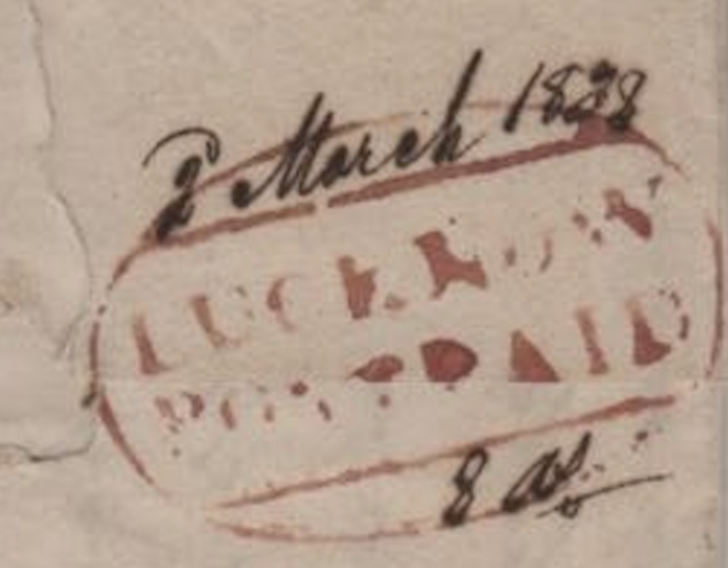 HG 2 handstamp from Lucknow
