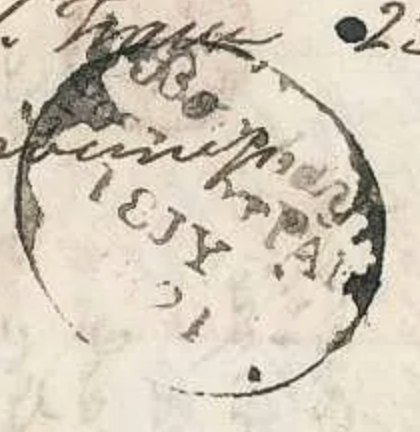 Bombay HG 8 handstamp