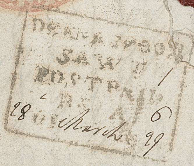HG 1 handstamp from Deenajpoor