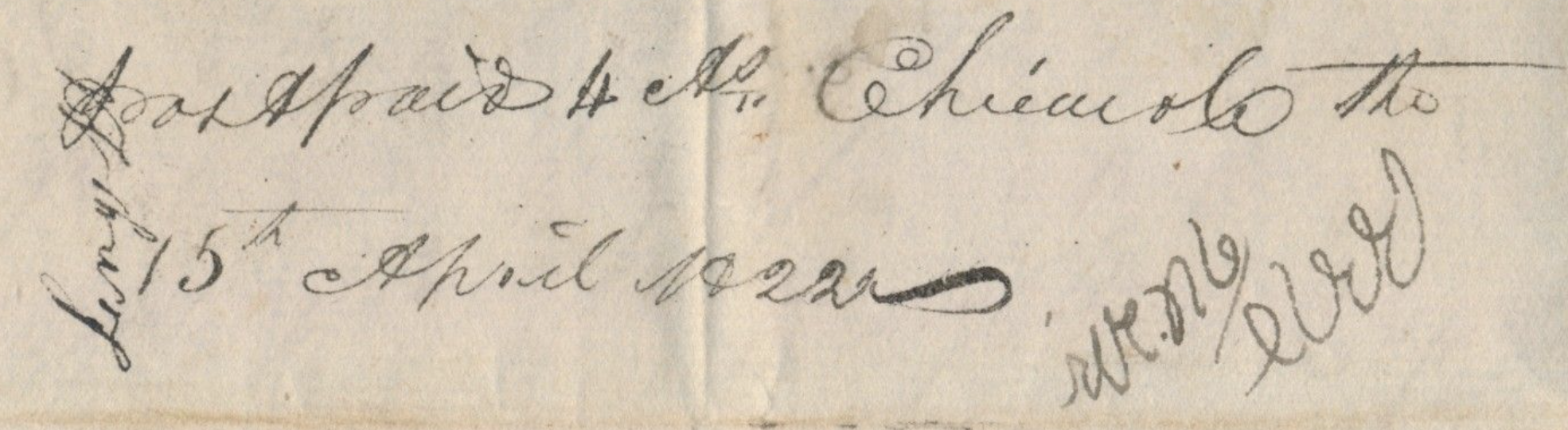 Chicacole MN 1 — pre-1854 Indian manuscript, 1822