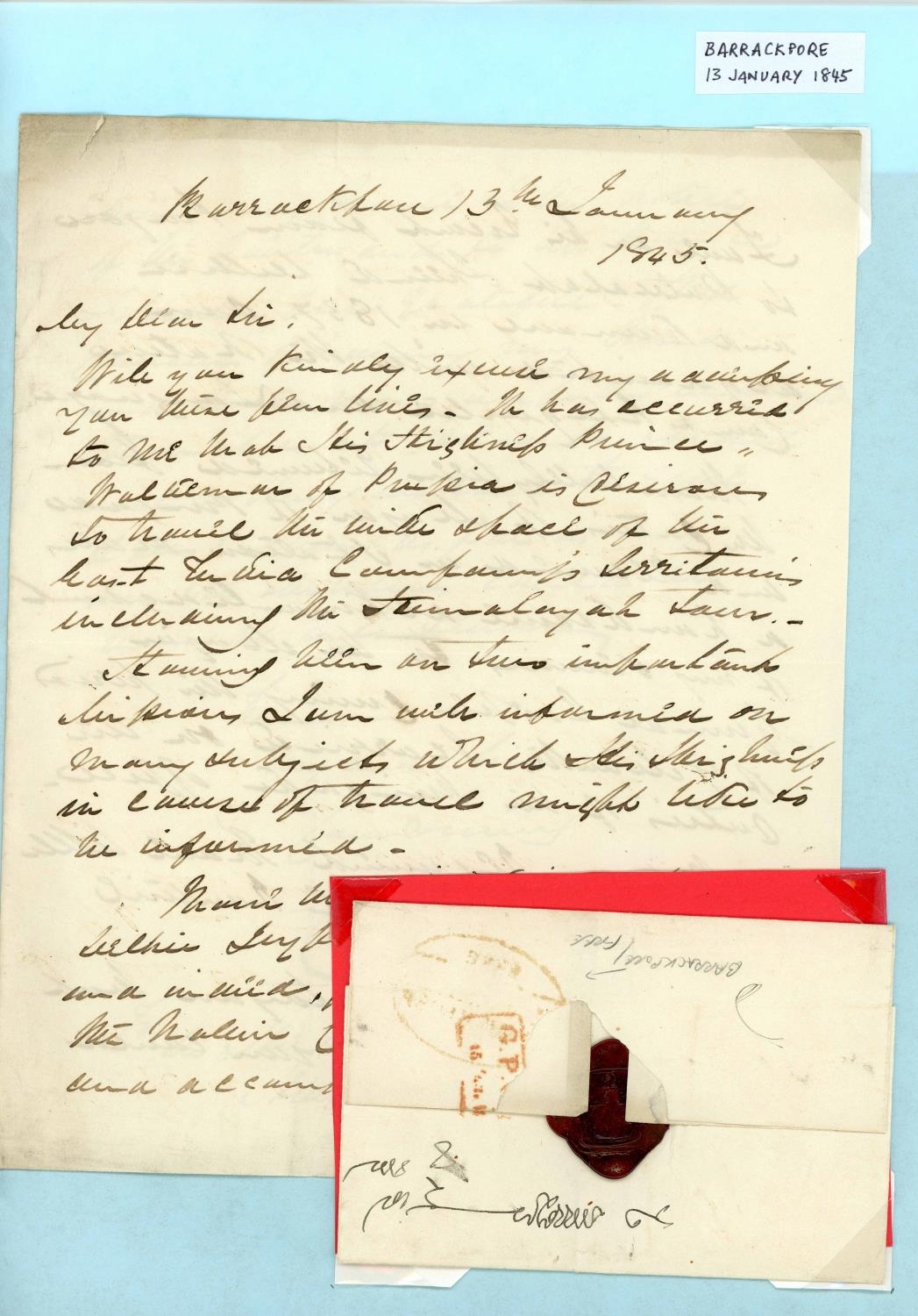 Pre-stamp cover of India — Barrackpore HG 7, scan 3 (COV-4888)