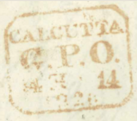G8 handstamp from Calcutta