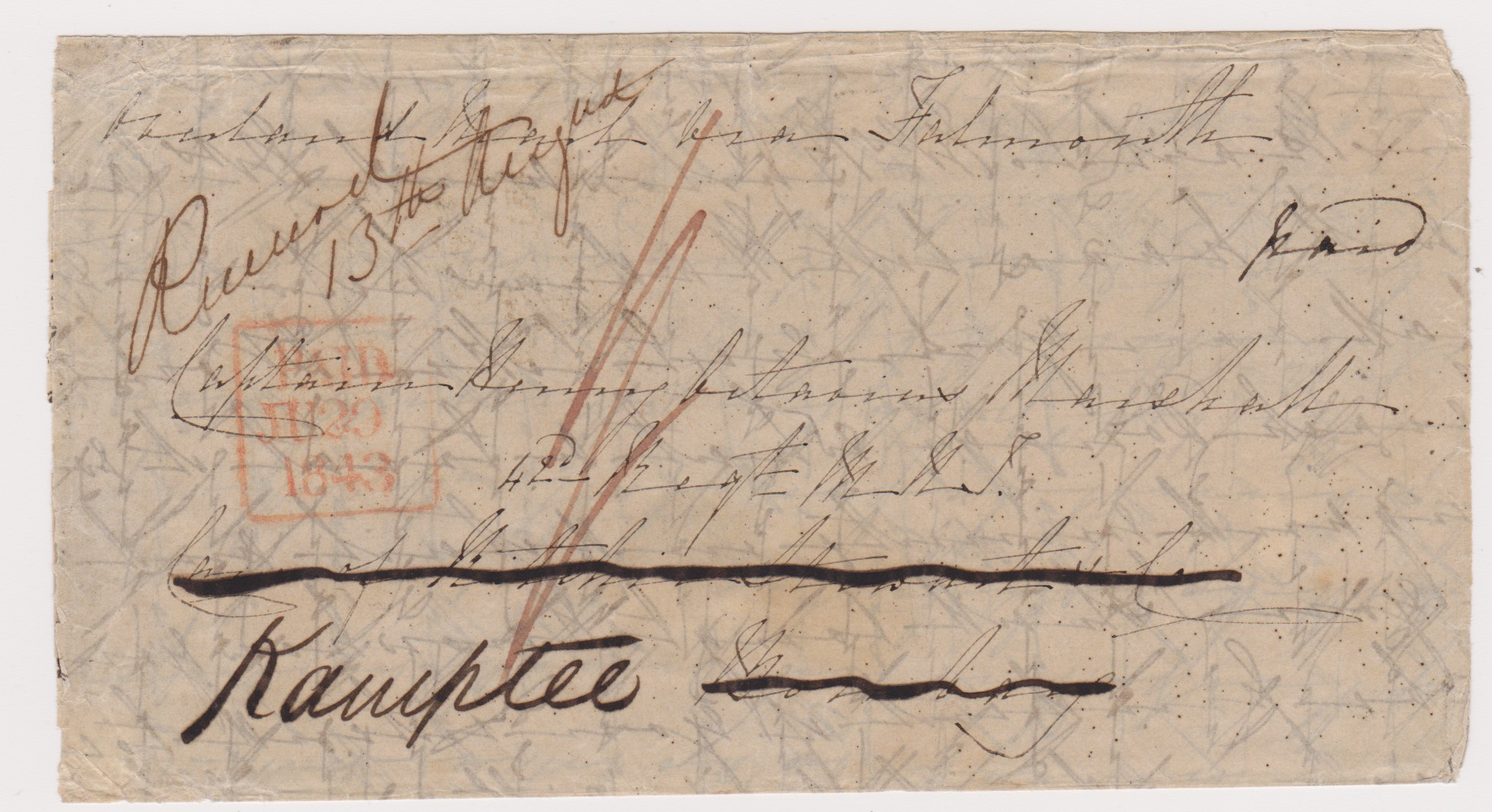 Kamptee HG 4 pre stamp cover — back (COV-4005)
