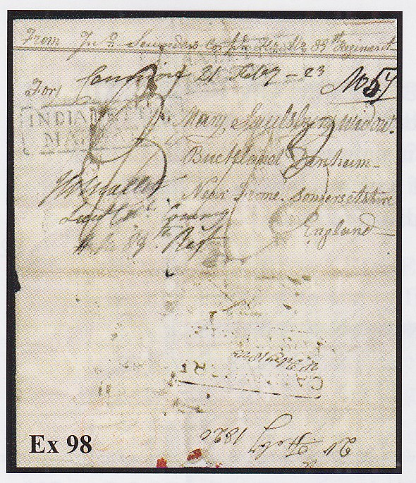 Pre-stamp cover of India — Cannanore HG 2, front (COV-25)