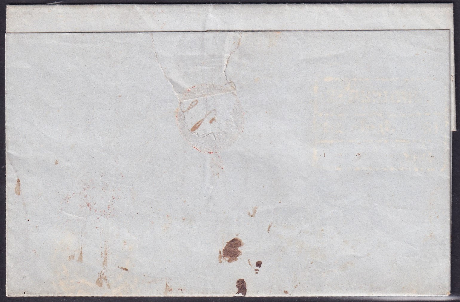 Pondicherry HG 10 pre stamp cover — back (COV-3150)