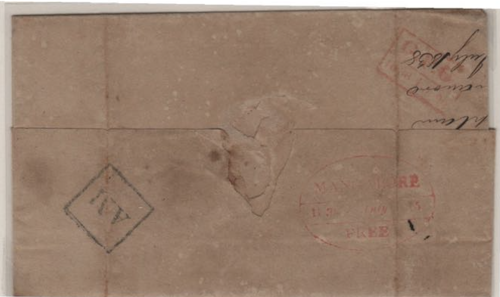 15 July 1838 Mangalore HG 4 pre stamp cover — COV-718