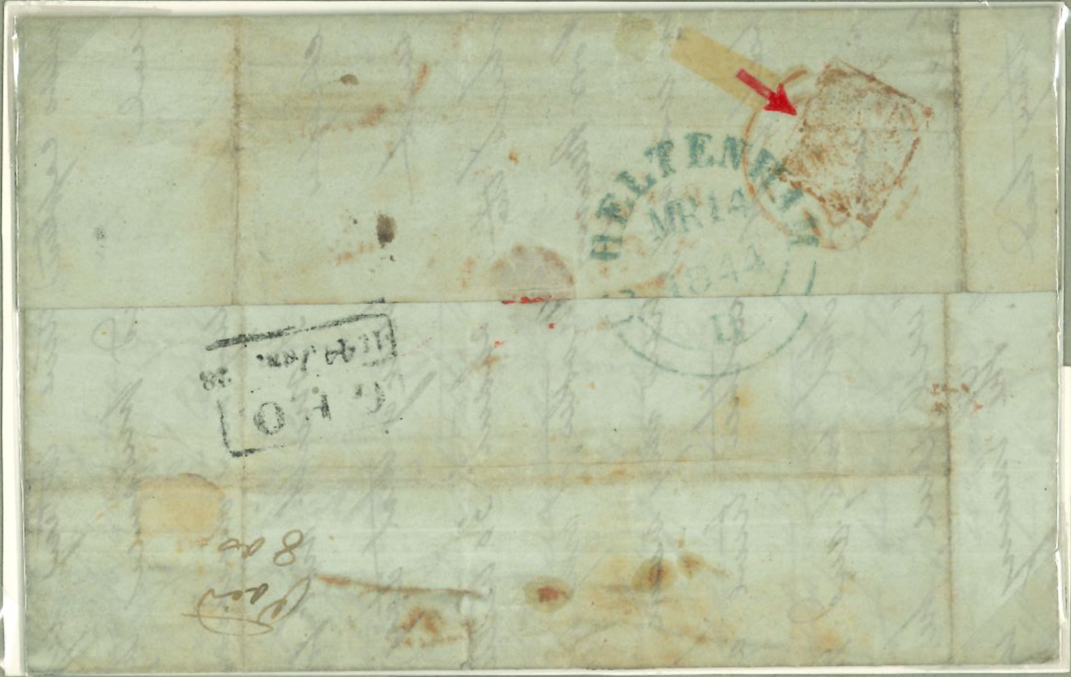 19 January 1843 Gwalior HG 3 pre-stamp cover — COV-2568