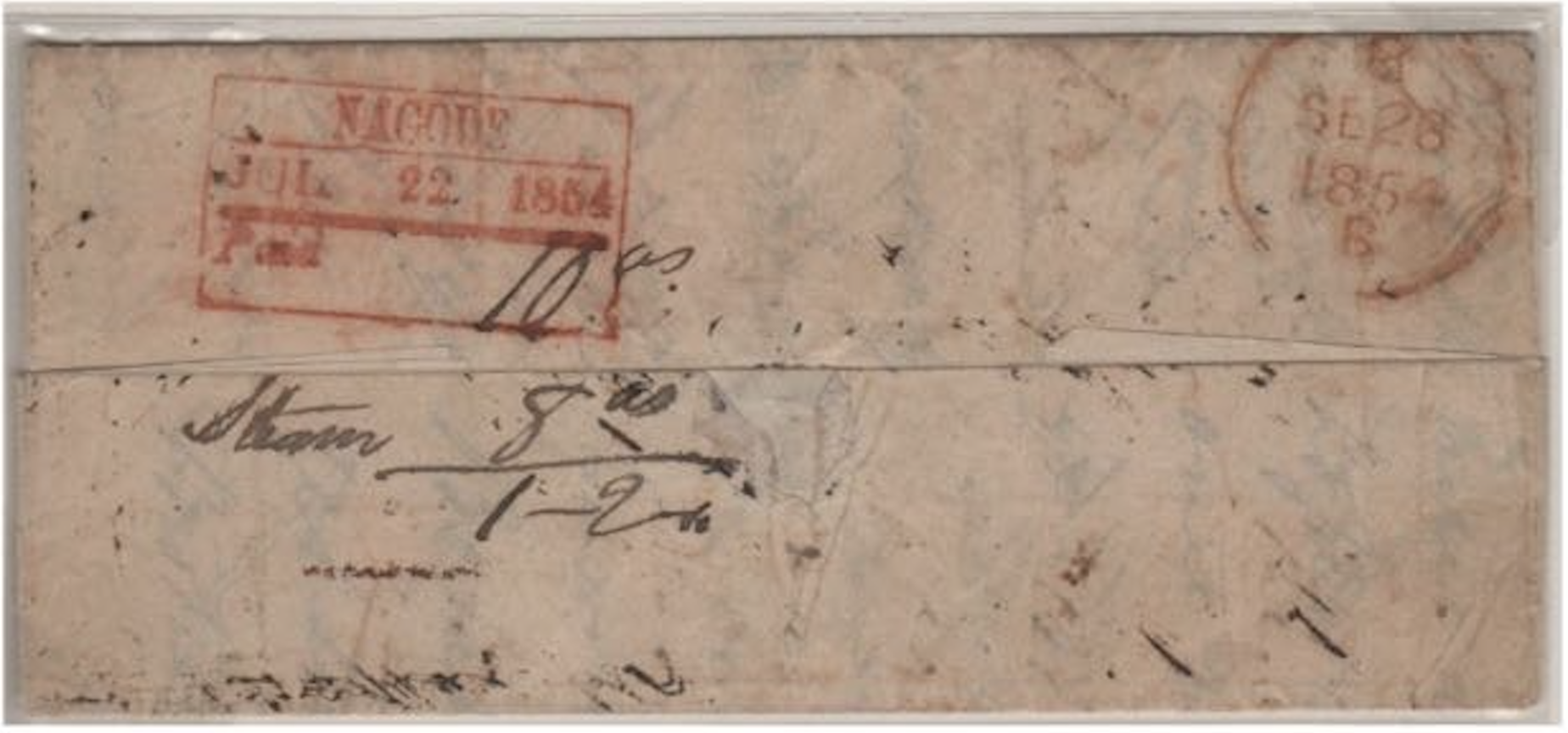 1854 Nagode HG 1 pre stamp cover — COV-856