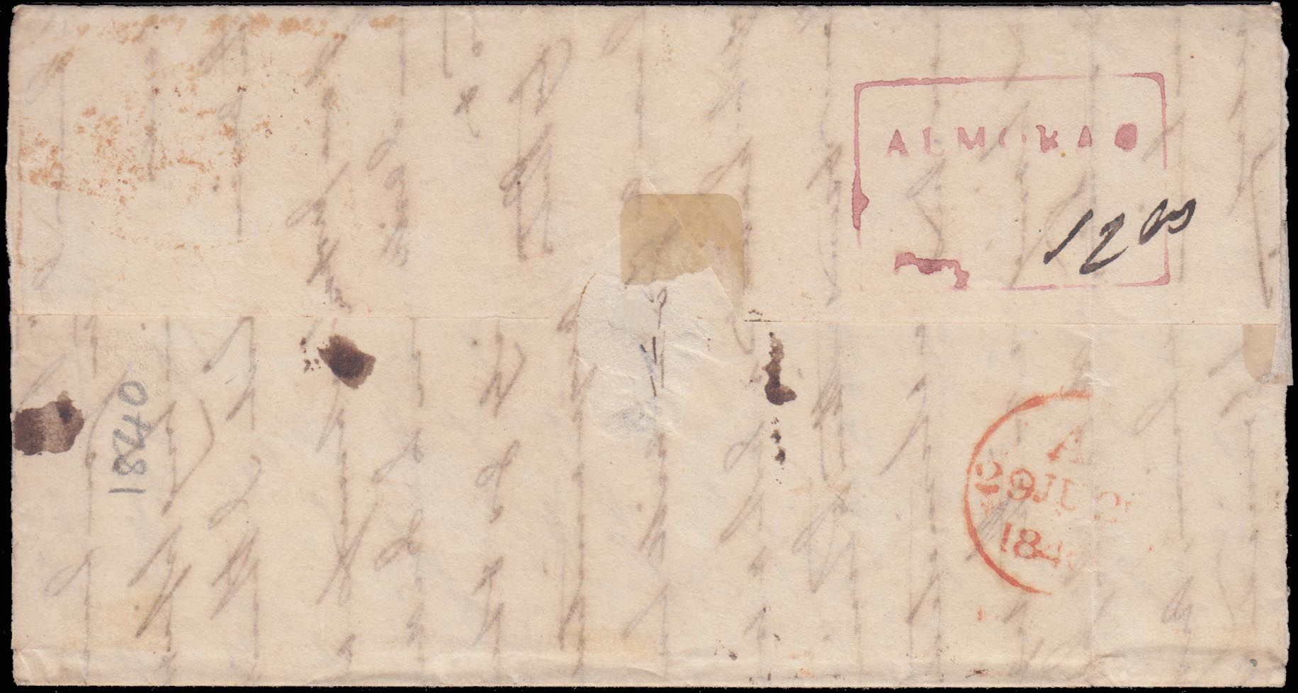 Almora HG 2 pre stamp cover — scan 2 (COV-3884)
